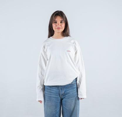 "Flames & Friends" White Longsleeve