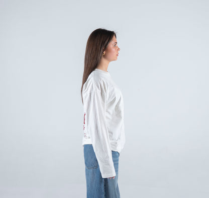 "Flames & Friends" White Longsleeve